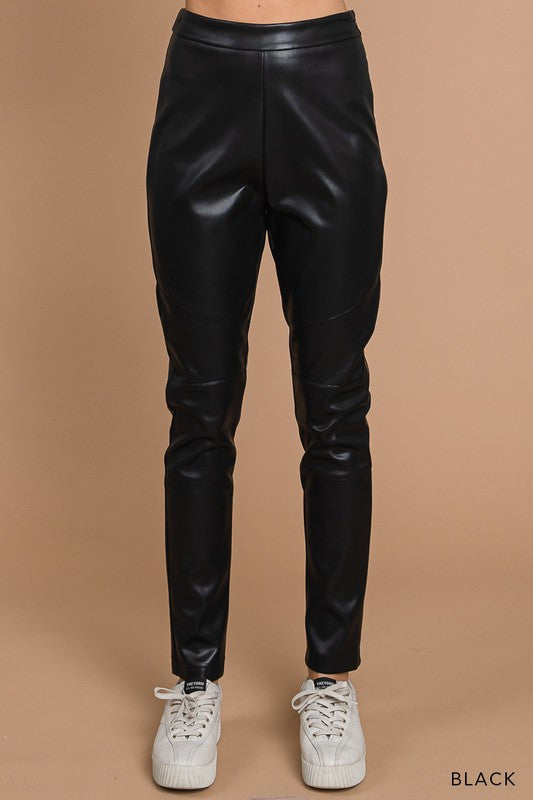 Faux Leather Joggers