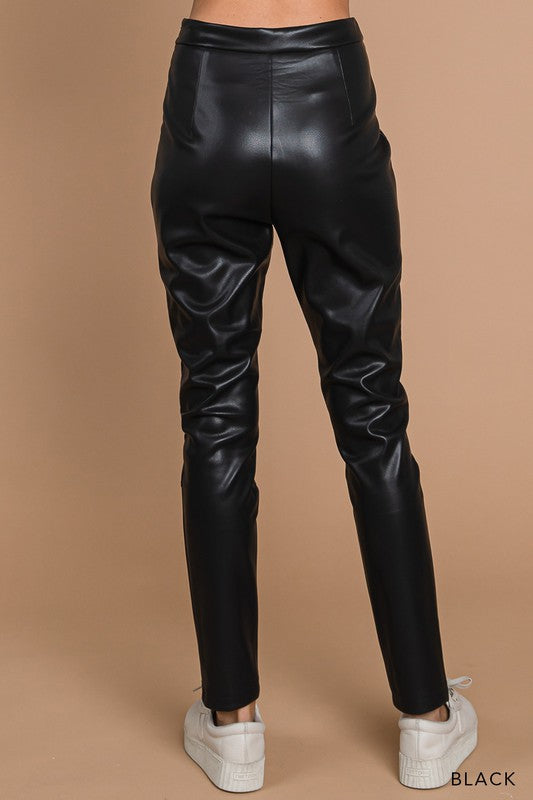 Faux Leather Joggers