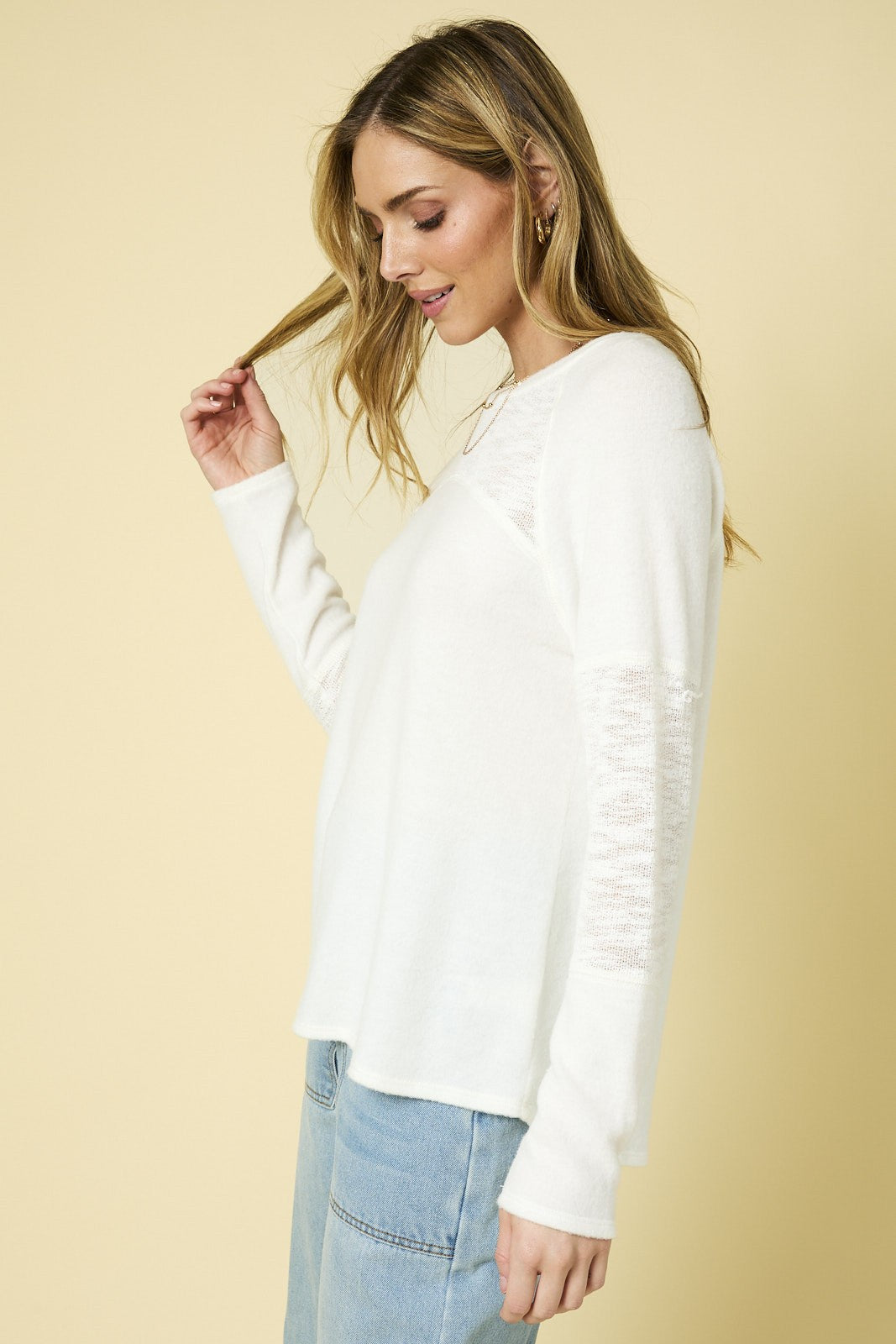 Cream Elegance Casual Top